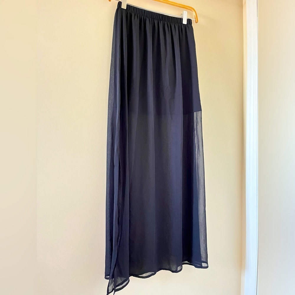 Black Maxi sheer skirt with slits